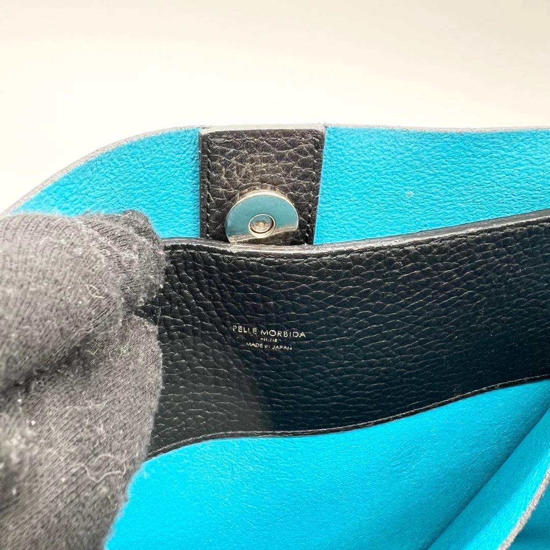 ペッレモルビダ　トートバッグ　テーラマリーナ　レザー　ブラック　A4　肩掛け