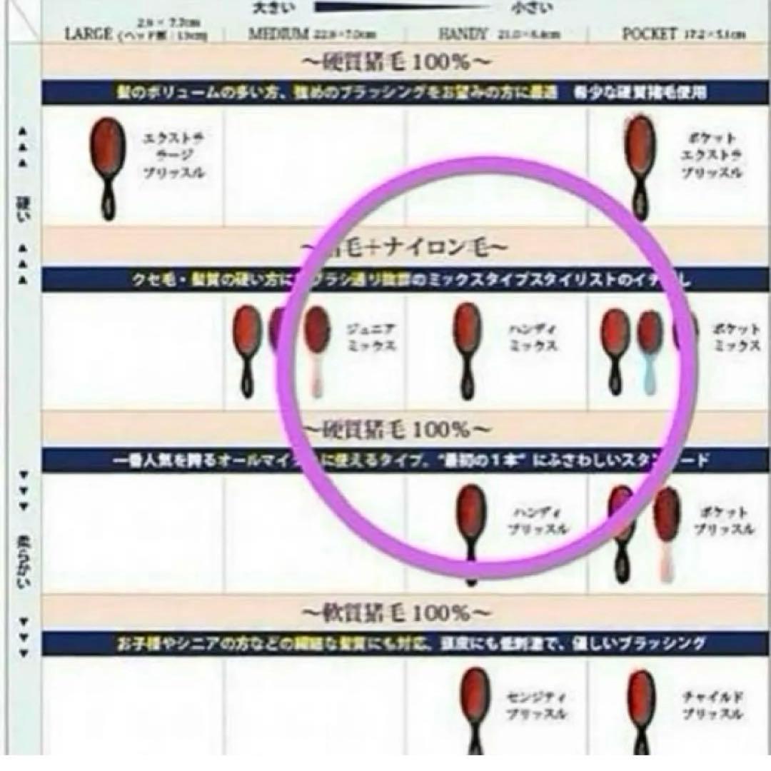 Mason Pearson ヘアブラシ ハンディミックス　くし　ピンク