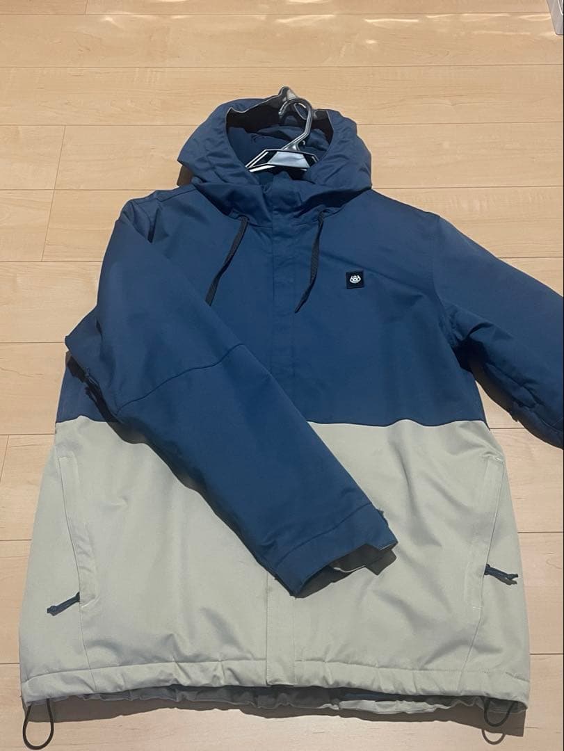 スノーボードウェア フード付き ネイビー ベージュ ビブパン　黒