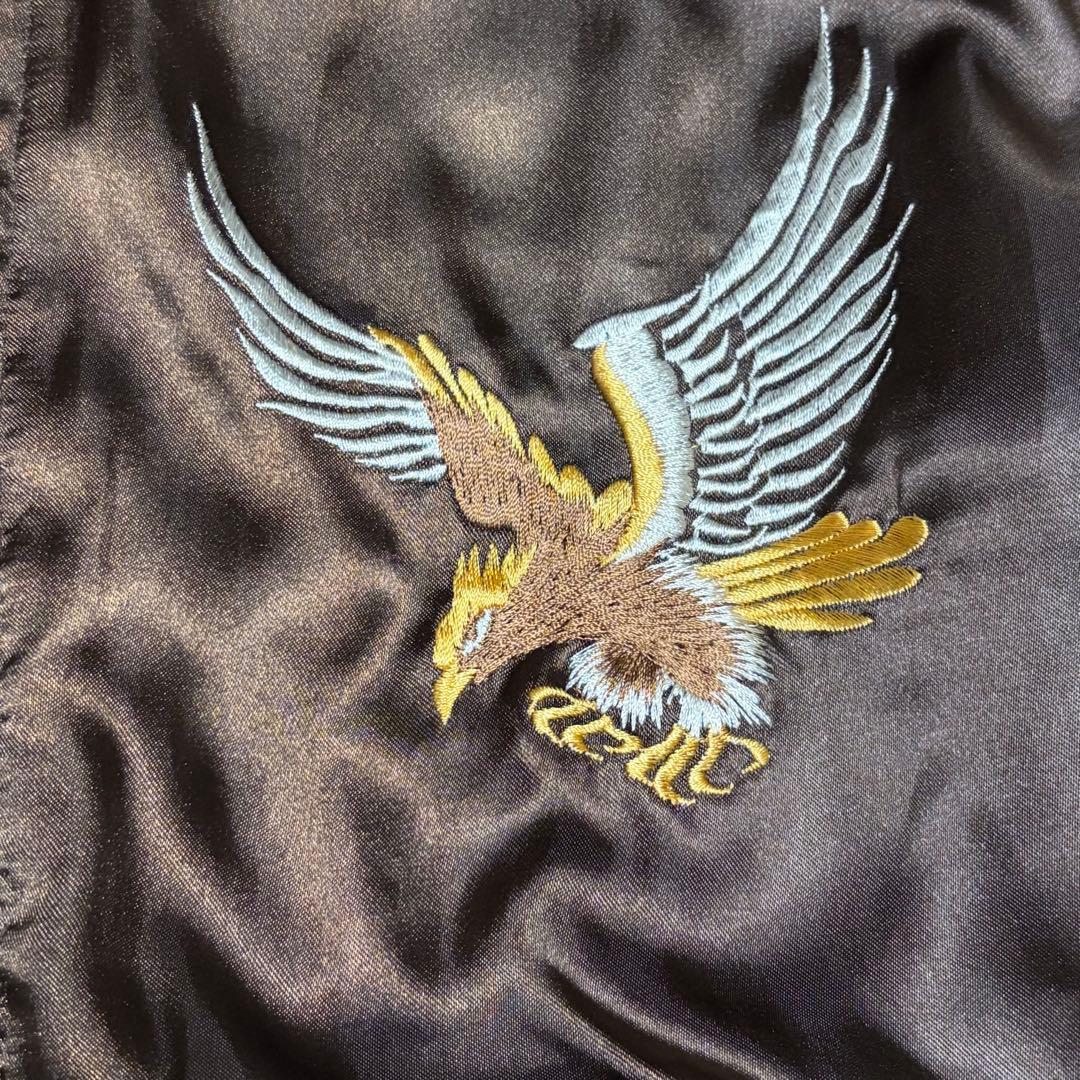 TAILOR 東洋 スカジャン リバーシブル　復刻タグ ブラウン/ゴールド刺繍