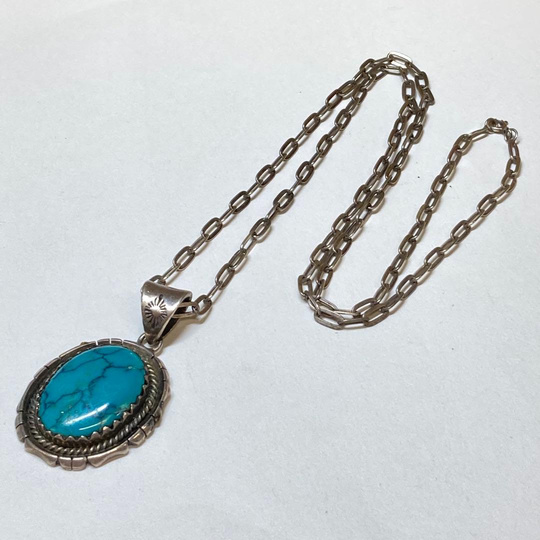 シルバーペンダント　ターコイズ　925刻印　 25g