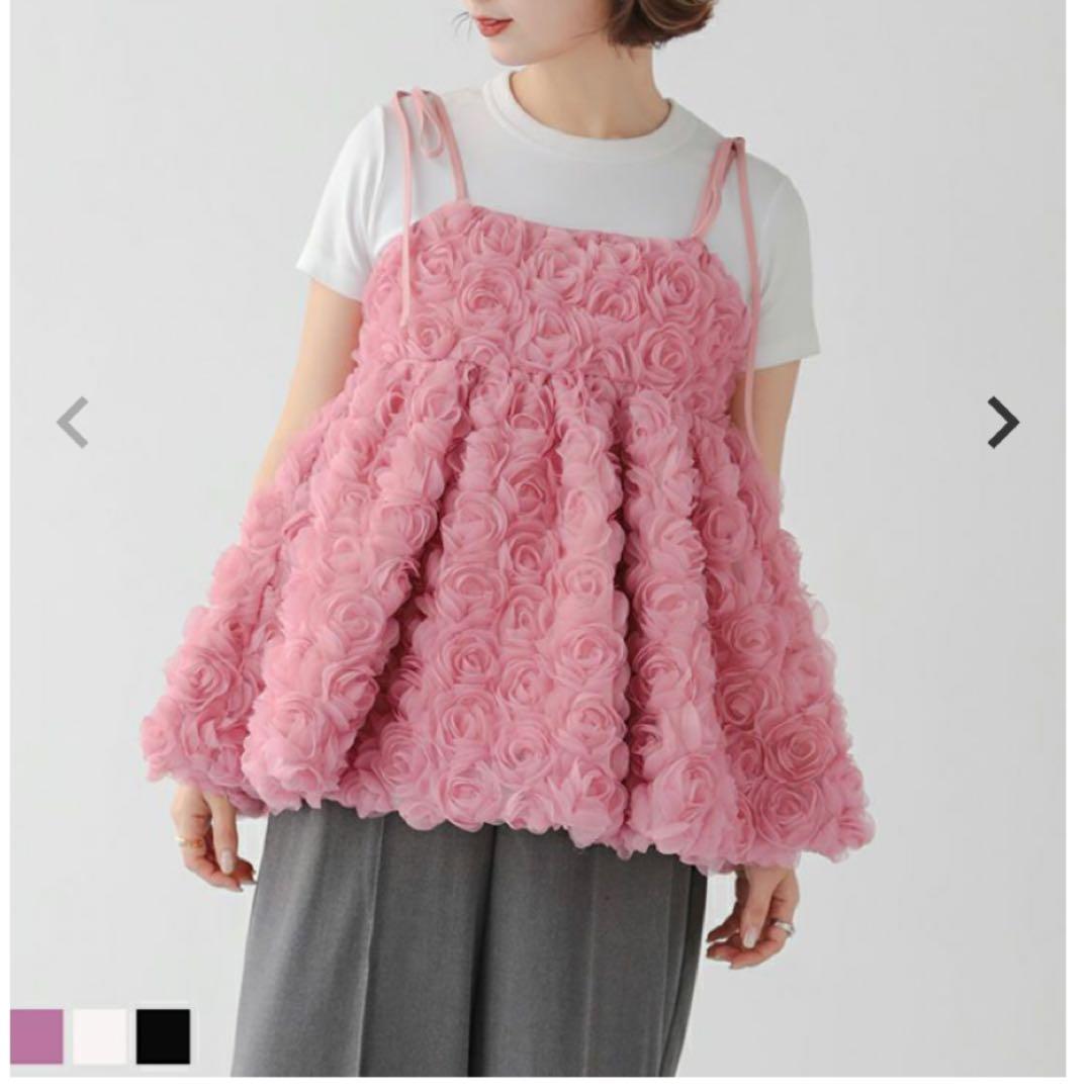 【美品】fitmoreローズモチーフキャミソールbibiy【最終値下げ】