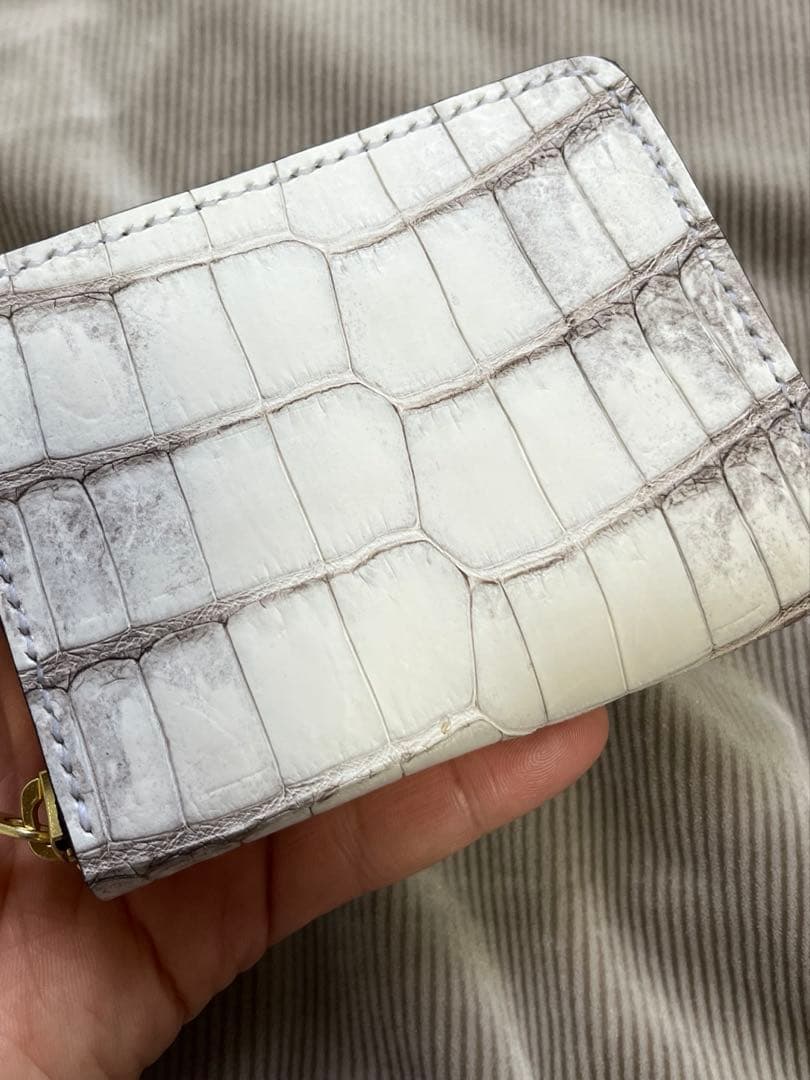 激安激珍！　クロコダイル　ポロサス ヒマラヤ　コンパクトファスナー財布　手縫い
