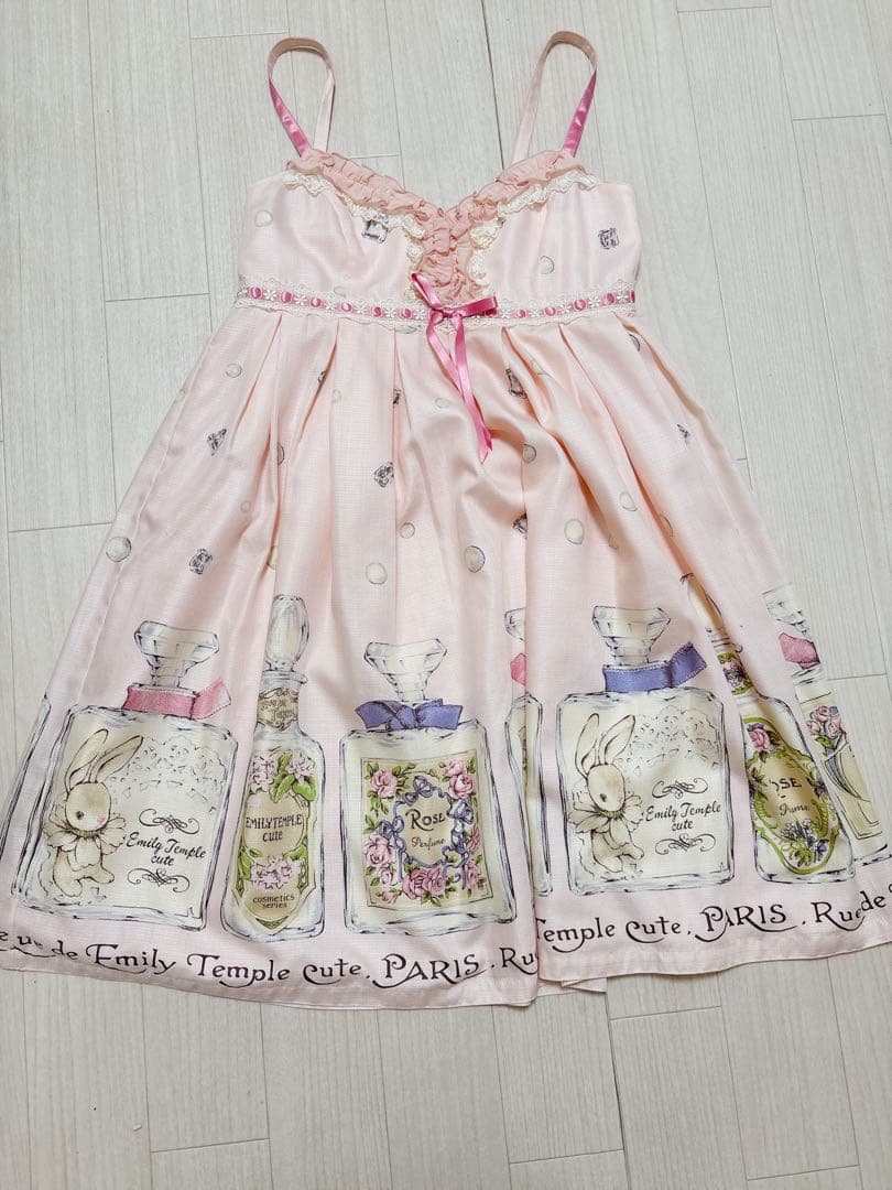 Emily Temple cute ラビットパフューム柄　JSK ピンク
