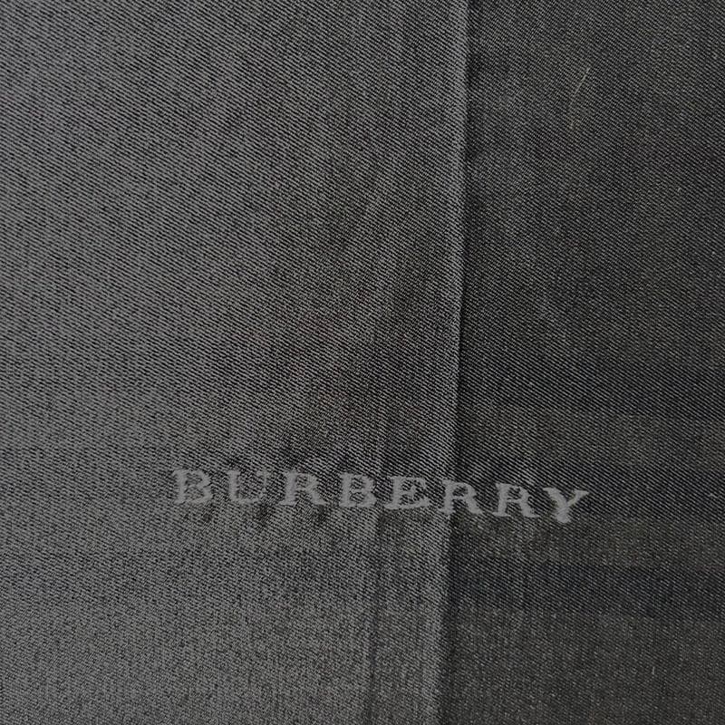 美品 バーバリー BURBERY 長傘 黒無地 裏ベージュバーバリーノバチェック
