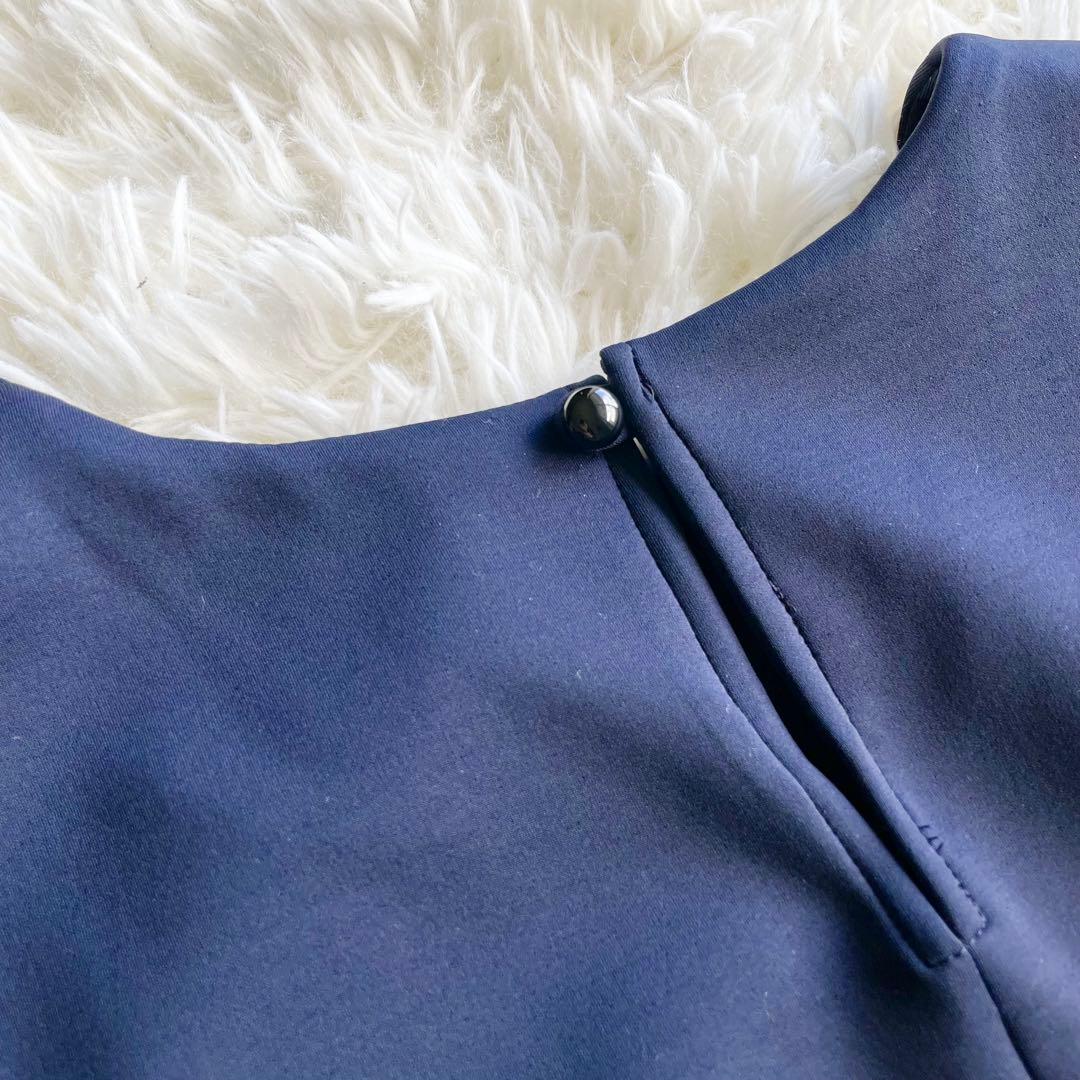 美品✨現行✨OHGA MASHUMALO TOPS ブラウス ティアード　紺