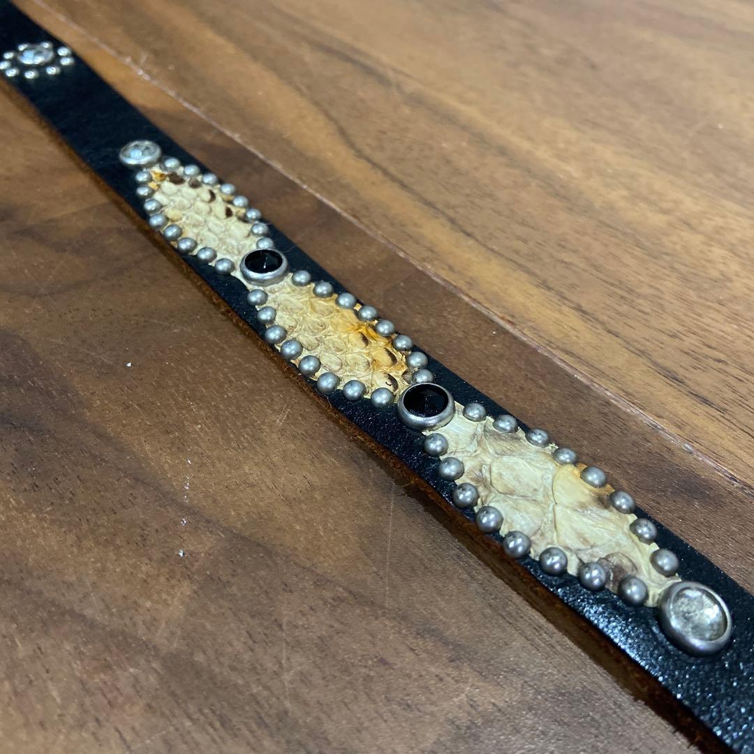 希少美品HTC ナローベルト ピーナッツ ブラック&クリアストーン 34inch