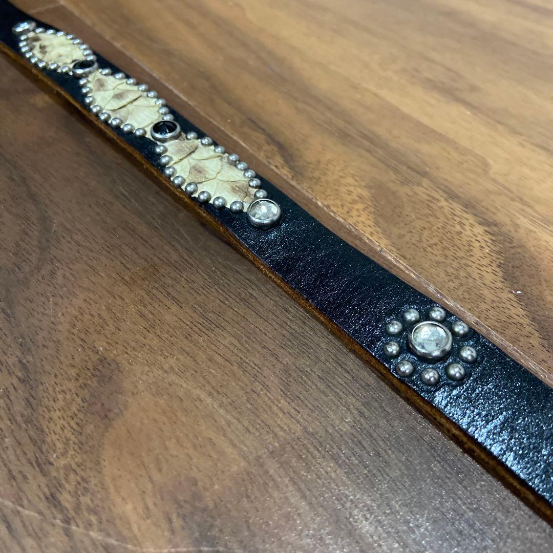 希少美品HTC ナローベルト ピーナッツ ブラック&クリアストーン 34inch