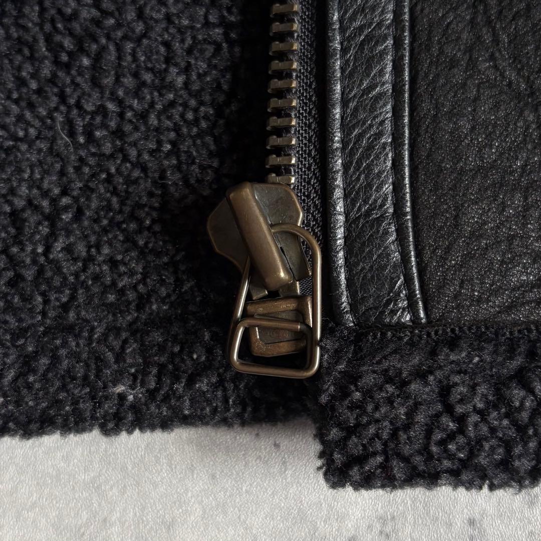 【90s vintage】B-3 フライトジャケット　ヌバック　本革　墨黒　短丈