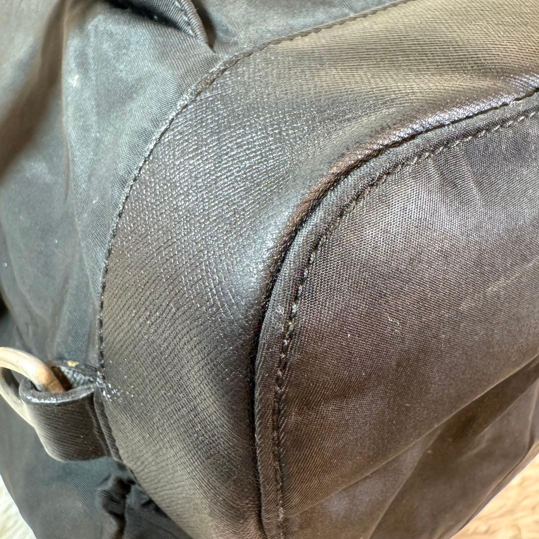 人気✨プラダ リュック 三角ロゴ サフィアーノレザー テスートナイロン ブラック