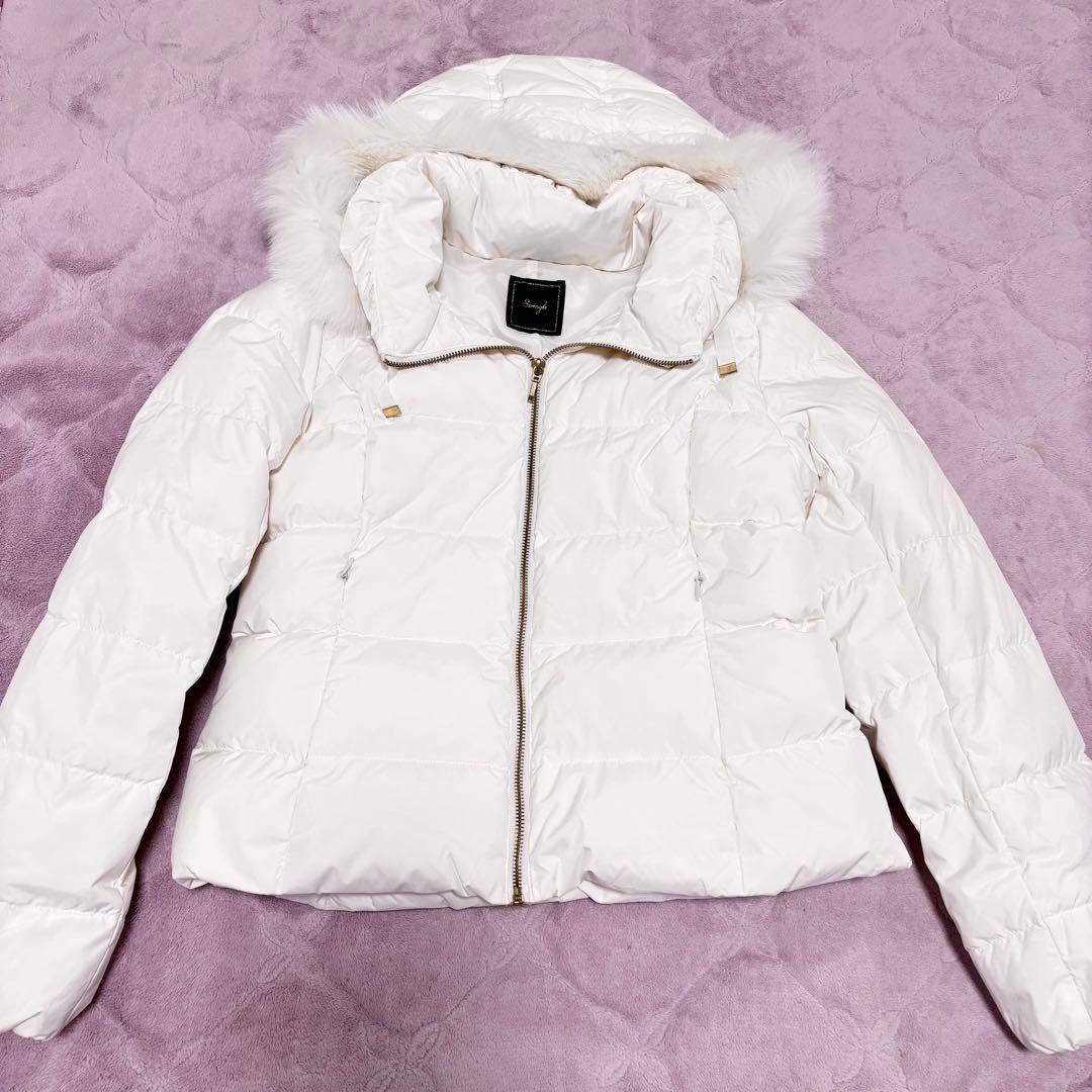 極上美品♡Swingle♡FOXファーショートダウンコート♡ホワイト♡Mサイズ