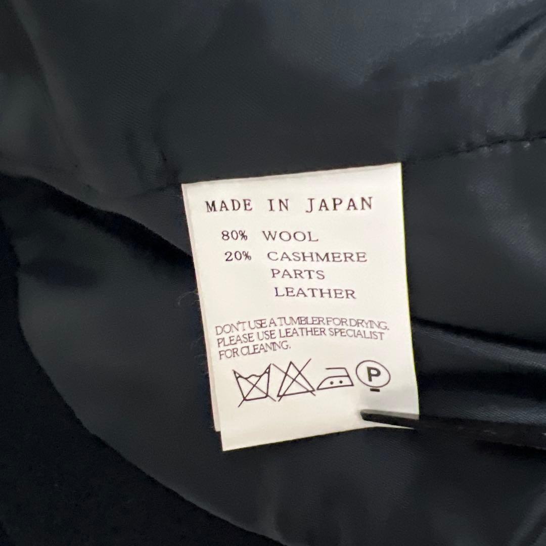 LIMI feu ヨウジヤマモト黒 ウール レザー ダッフルコート