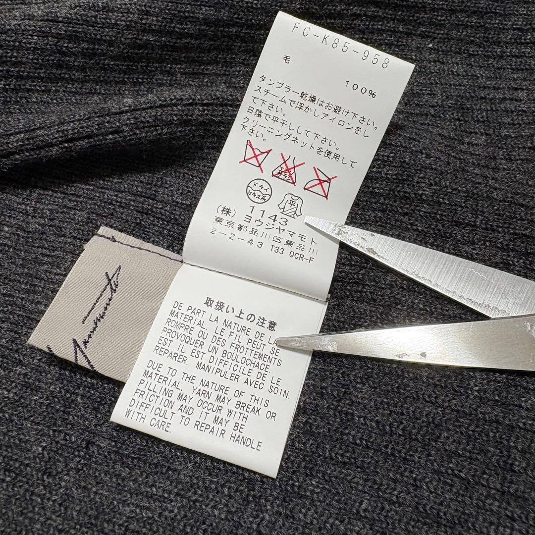 美品　Yohji Yamamoto ハイネック　ジップ　ニット　パープル